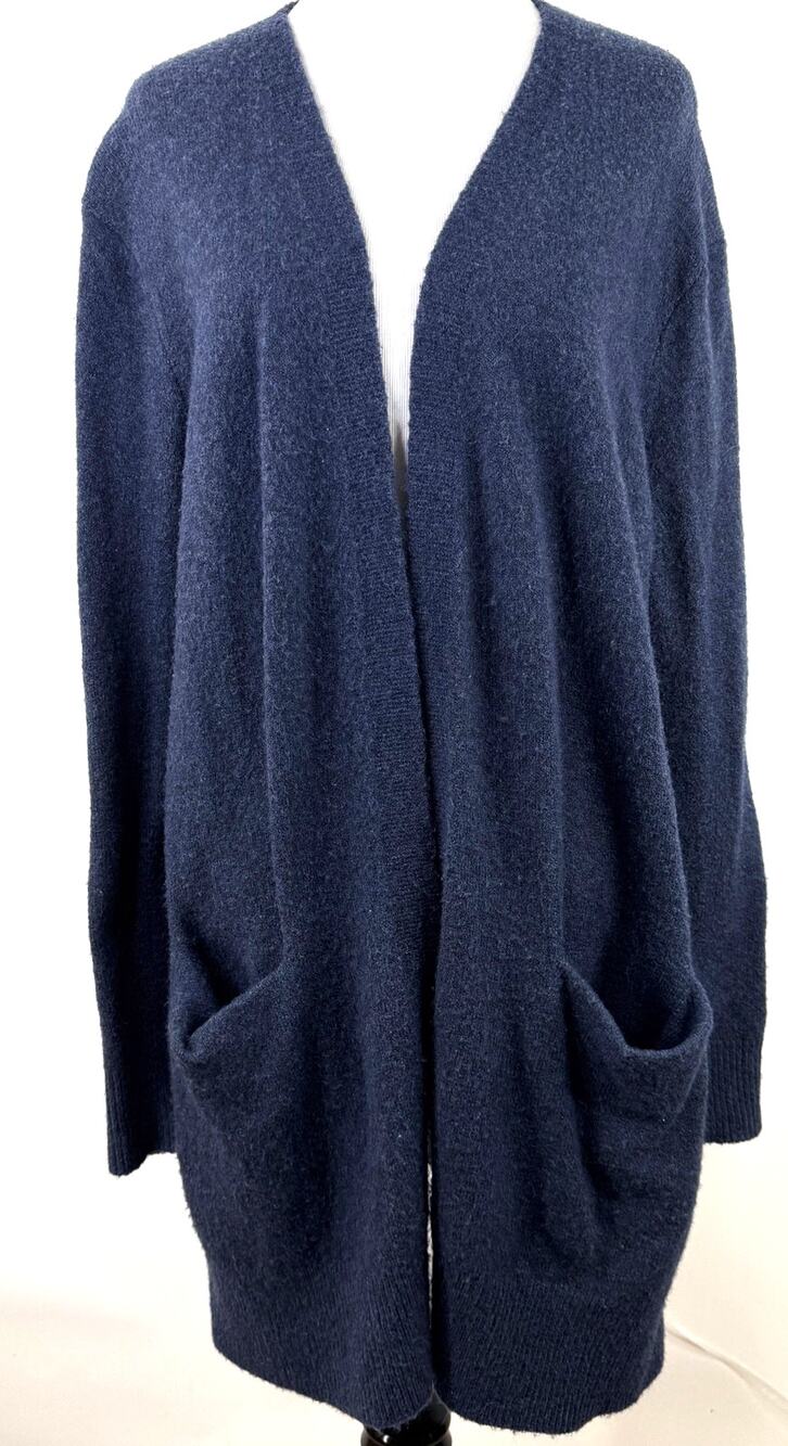 Madewell Women's Blue Long Open Cardigan Merino Wool Alpaca Sweater Size Small